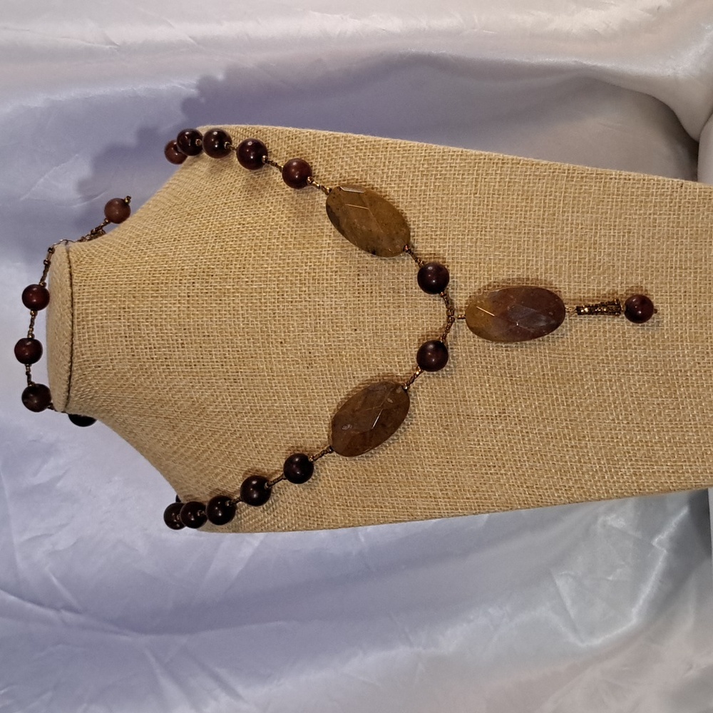 Hand Crafted Cranberry and Jasper Necklace and Bracelet set
